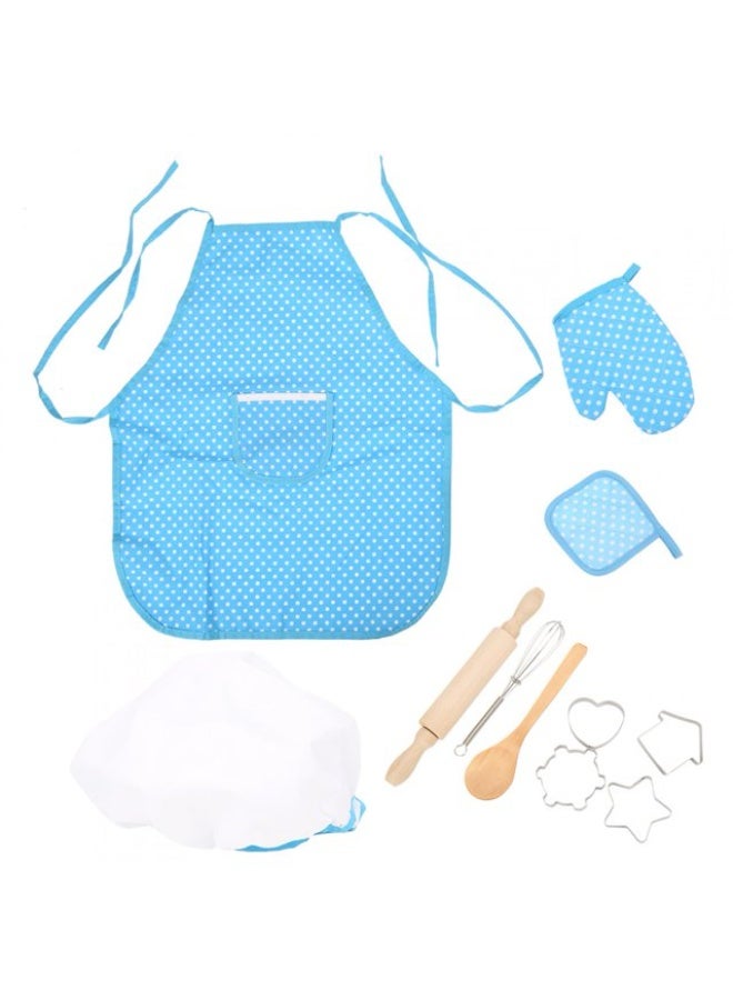 Capstro Kids Baking Kit – Apron, Hat & Baking Tools Set for Pretend Cooking, Creative Play & Hands-On Learning | Screen-Free Kitchen Role-Play Set – Blue Outfit Set - Image 2